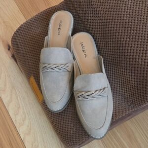Indigo Taupe Braided Slip-On Mule Loafers